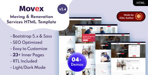 Movex - Moving & Renovation Services Bootstrap 5 Template