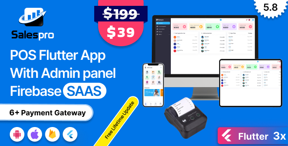 SalesPro Saas - POS Inventory Management POS Software flutter  App+Admin