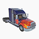freightliner coronado with flame paint - 3DOcean Item for Sale