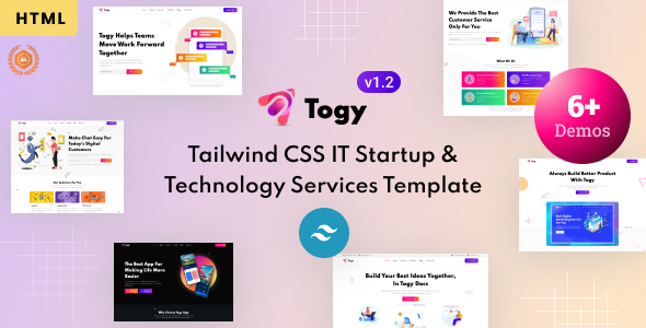 Togy - Tailwind CSS IT Startup & Technology Services Template