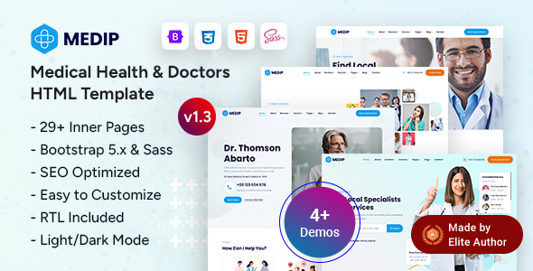 Medip - Medical Health & Doctors Bootstrap 5 Template