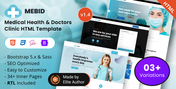 Mebid - Medical Health & Doctors Clinic Bootstrap 5 Template