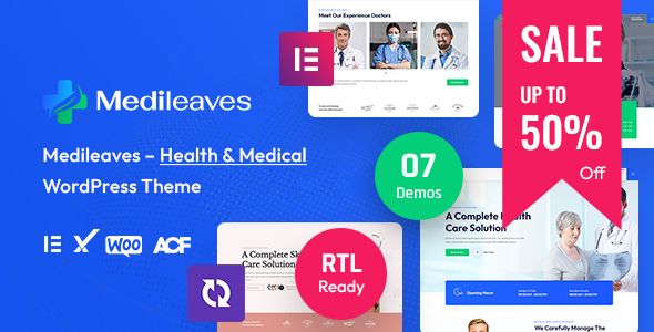Medileaves - Health & Medical WordPress Theme + RTL Ready