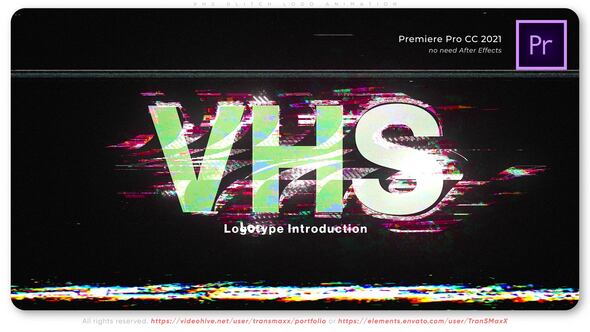VHS Glitch Logo Animation