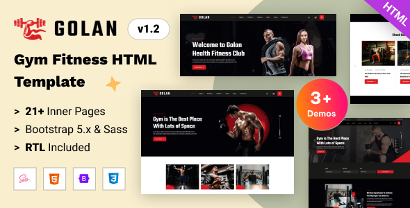 Golan - Gym Fitness Bootstrap 5 Template