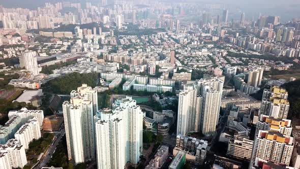 Top view of residential area