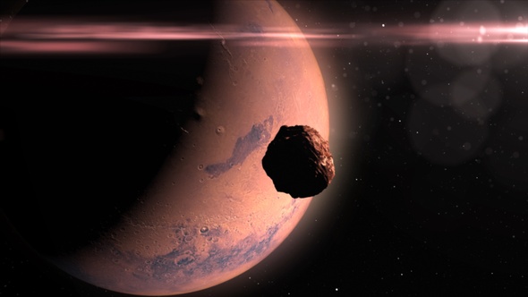 Asteroid Meteor heading to Planet Mars