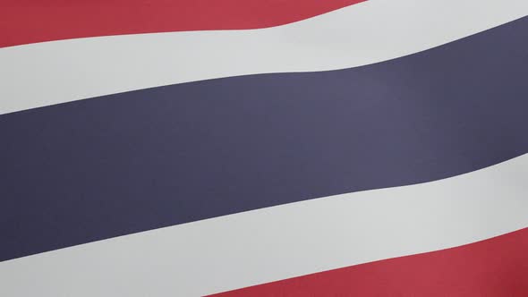 National Flag of Thailand Waving Original Colors 3D Render Kingdom of Thailand Flag Textile Designed