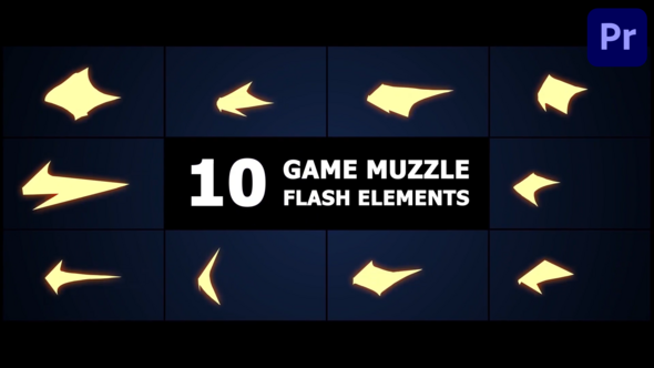 Game Muzzle Flash Elements | Premiere Pro MOGRT