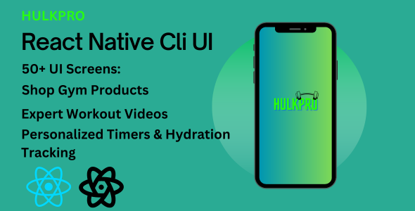 Gym App with buy products UI template  - React Native Cli