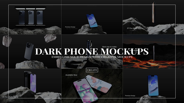 Dark Phone Mockups