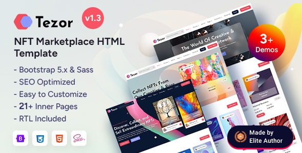 Tezor - NFT Marketplace Bootstrap 5 Template