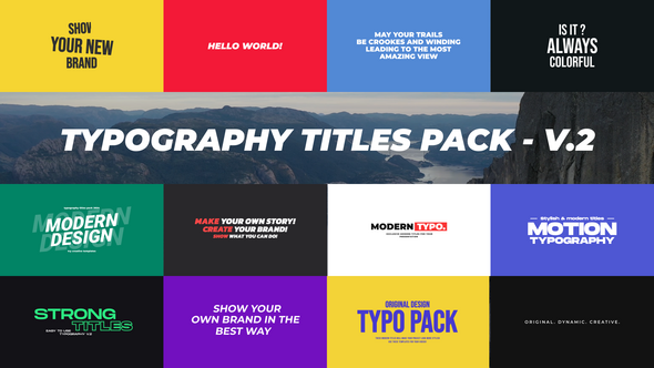 Typography Titles Pack / AE alt