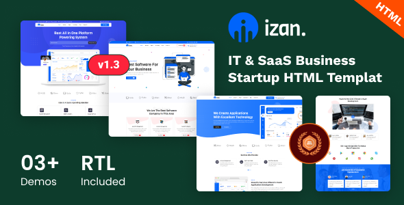 Izan - IT & SaaS Business Startup Bootstrap 5 Template