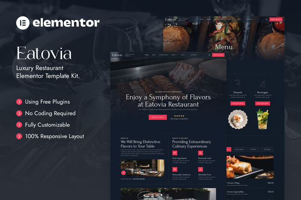 Eatovia – Luxury Restaurant Elementor Template Kit