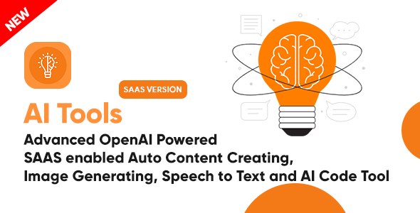 AI Tools - Advanced Automatic Content, Image, Speech to Text, Code Generating Tool | SAAS | PHP
