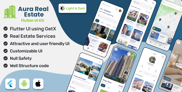 Aura - Real Estate App | Flutter iOS/Android App Template