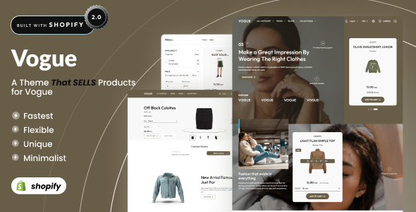Vogue - Elegant Clothing eCommerce Shopify OS 2.0