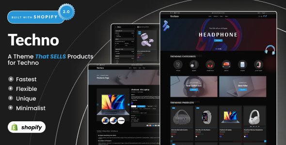 Techno – Electronics & Gadgets Ecommerce Shopify 2.0 Theme – 0 Sold!