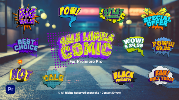 Sale Labels Comic For Premiere Pro