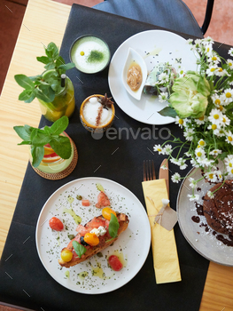 Delicious and healthy food served in restaurant.