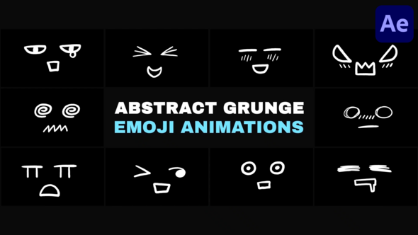 Abstract Grunge Scribble Emoji Animations | After Effects