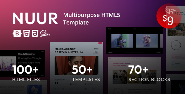 Nuur – Multipurpose HTML5 Template – 0 Sold!