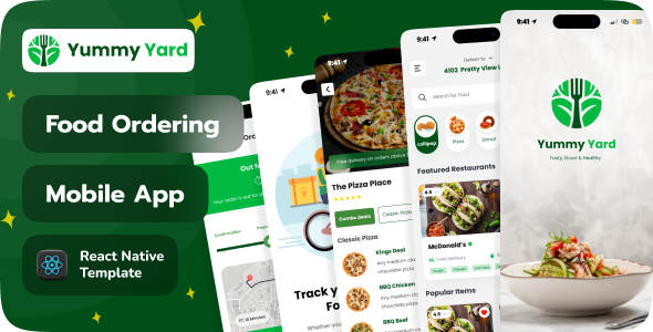 Yummy Yard | Food Ordering App React Native Template