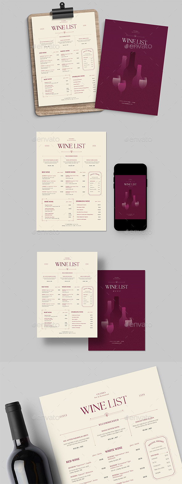 Restaurant Wine List Template