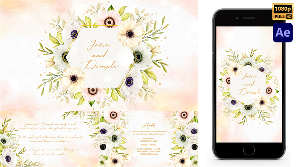 Indian Floral Wedding Invitation_Poppy_Anemone_Style