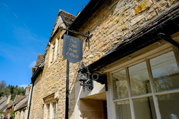 Post office in Castle Combe in Cotswolds