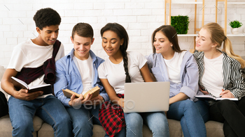 Group of Teenagers Engaged in a Study Session Together