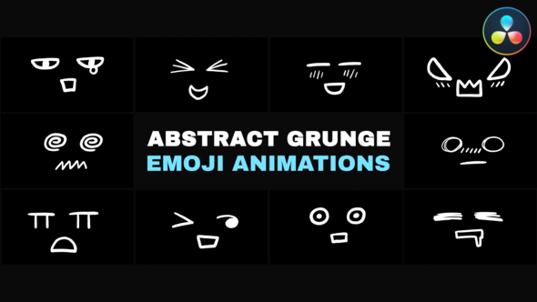 Abstract Grunge Scribble Emoji Animations | DaVinci Resolve