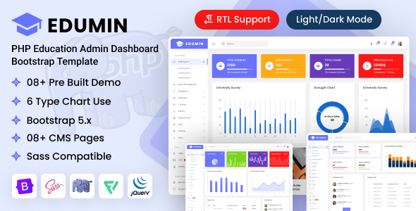 EduMin - PHP Education Admin Dashboard Bootstrap Template