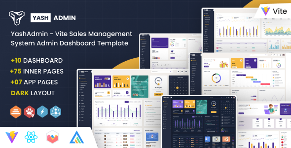 YashAdmin - Vite Sales Management System Admin Dashboard Template