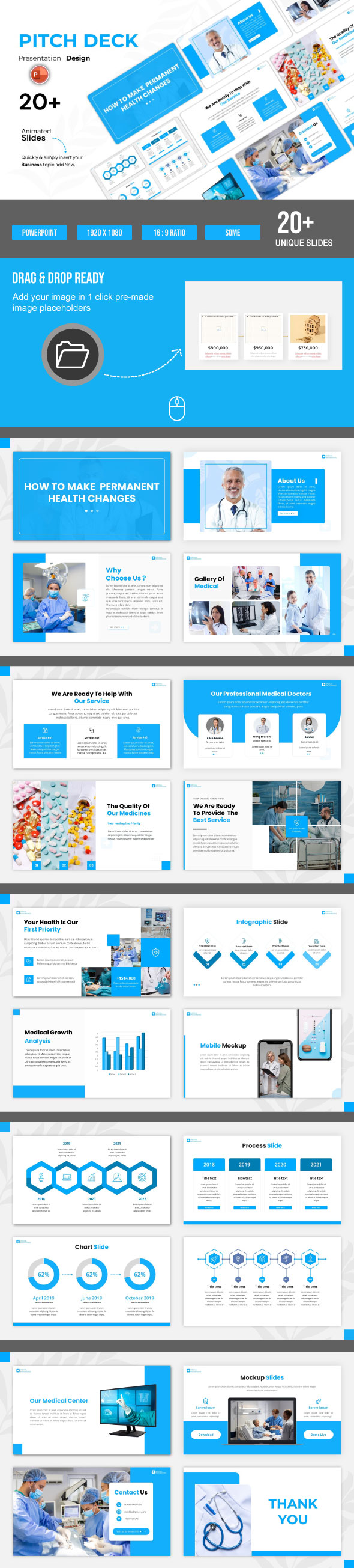 Creative Medical pitch deck presentation template