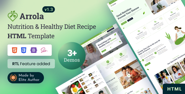 Arrola - Nutrition & Healthy Diet Recipe Bootstrap 5 Template