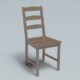 IKEA wooden chair - 3DOcean Item for Sale