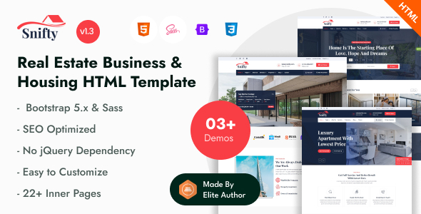 Snifty - Real Estate Business & Housing Bootstrap 5 Template