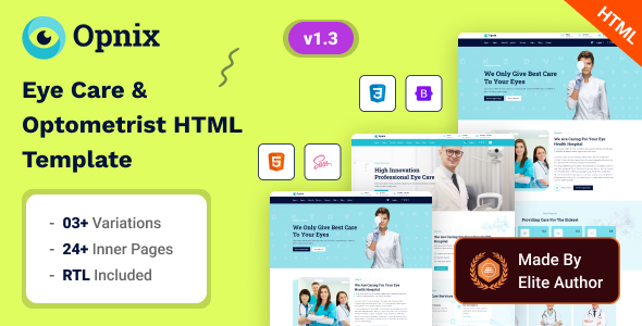 Opnix - Eye Care & Optometrist Bootstrap 5 Template