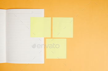 Notebooks And Yellow Sticky Notes