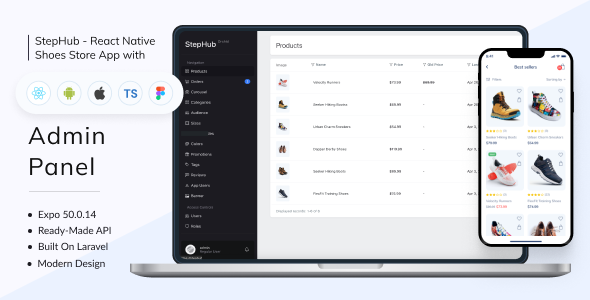 StepHub - Shoes Store Mobile App | Full Solution | Frontend + Backend + Admin Panel | Expo 50.0.14