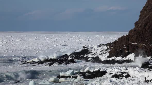 Frozen Ocean Hokkaido Japan