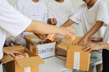 Packing Food For Donation