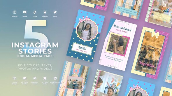 Instagram Happy Summer Pastel Reel Mogrt Premiere Pro