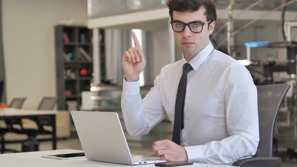 No, Businessman Waving Finger for Rejecting