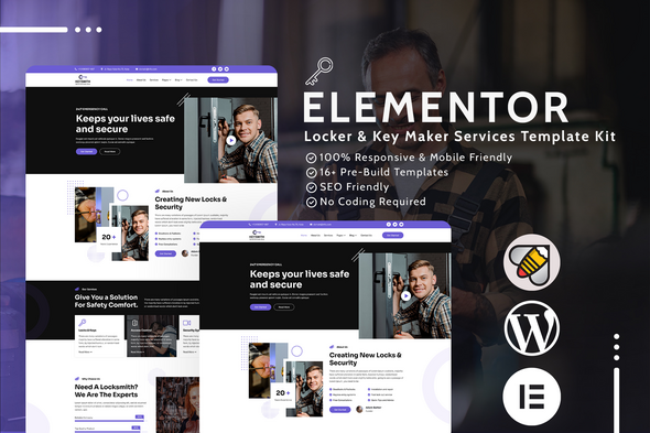 Keysmith - Locksmith & Key Maker Service Elementor Template Kit
