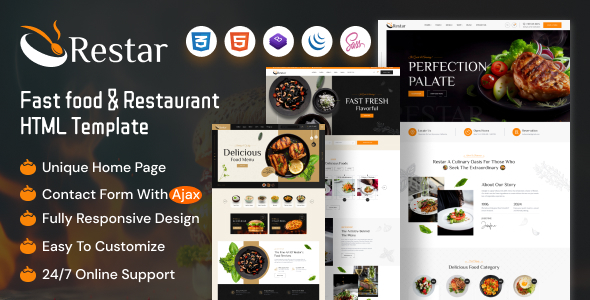 Restar – Fast Food & Restaurant HTML Template – 0 Sold!