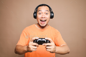 Man Playing Games With Joystick