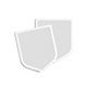 White Shield Embroidered Patch Stack - lying embroidery emblem pair - 3DOcean Item for Sale